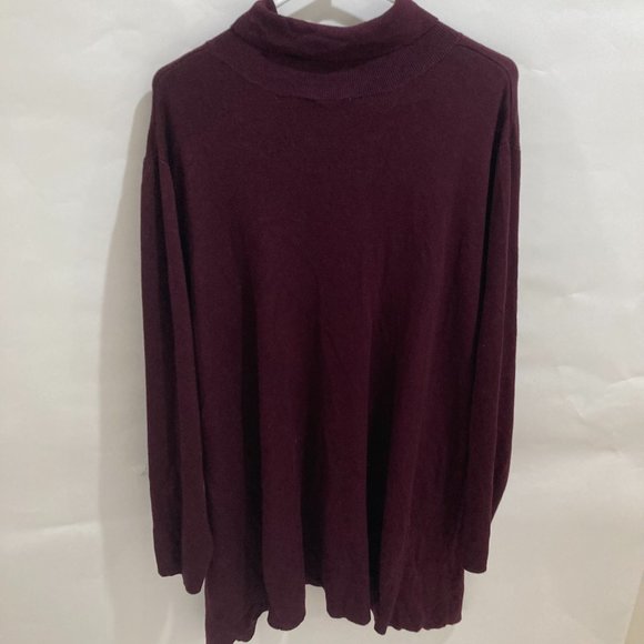Louis Dell'Olio Sweaters - Louis Dell' Olio Whisper Knit Burgundy Turtleneck Sweater Women's 3X